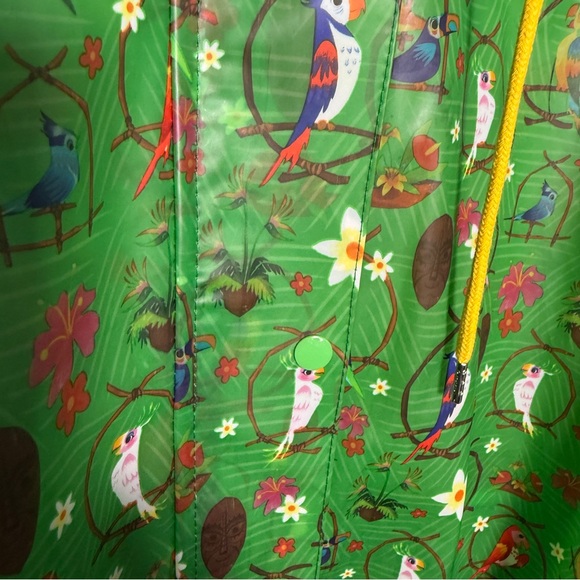 Disney Womens 3XL Green Hooded Rain Jacket Enchanted Tiki Room - Picture 4 of 7